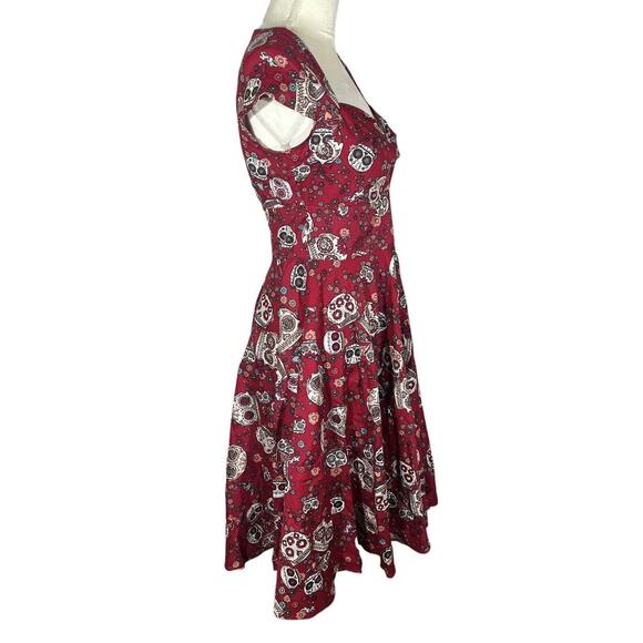 Hell Bunny Calavera Day of The Dead Flare Dress Sugar Skull Size Small NEW! - Picture 4 of 10